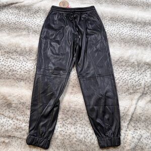 Aaron & Amber Faux Leather Joggers - Black - Size Small - New with Tags!